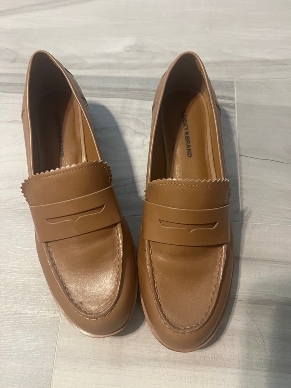 Lucky Brand Tan Leather Penny Loafers